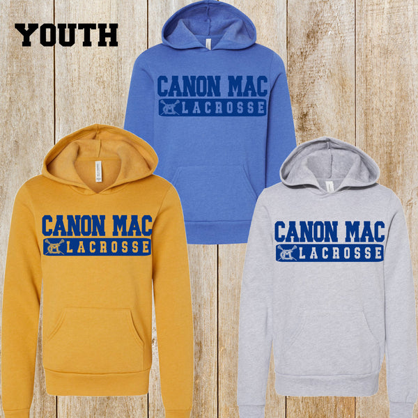 Canon Mac Lacrosse youth Bella + Canvas fleece hoodie