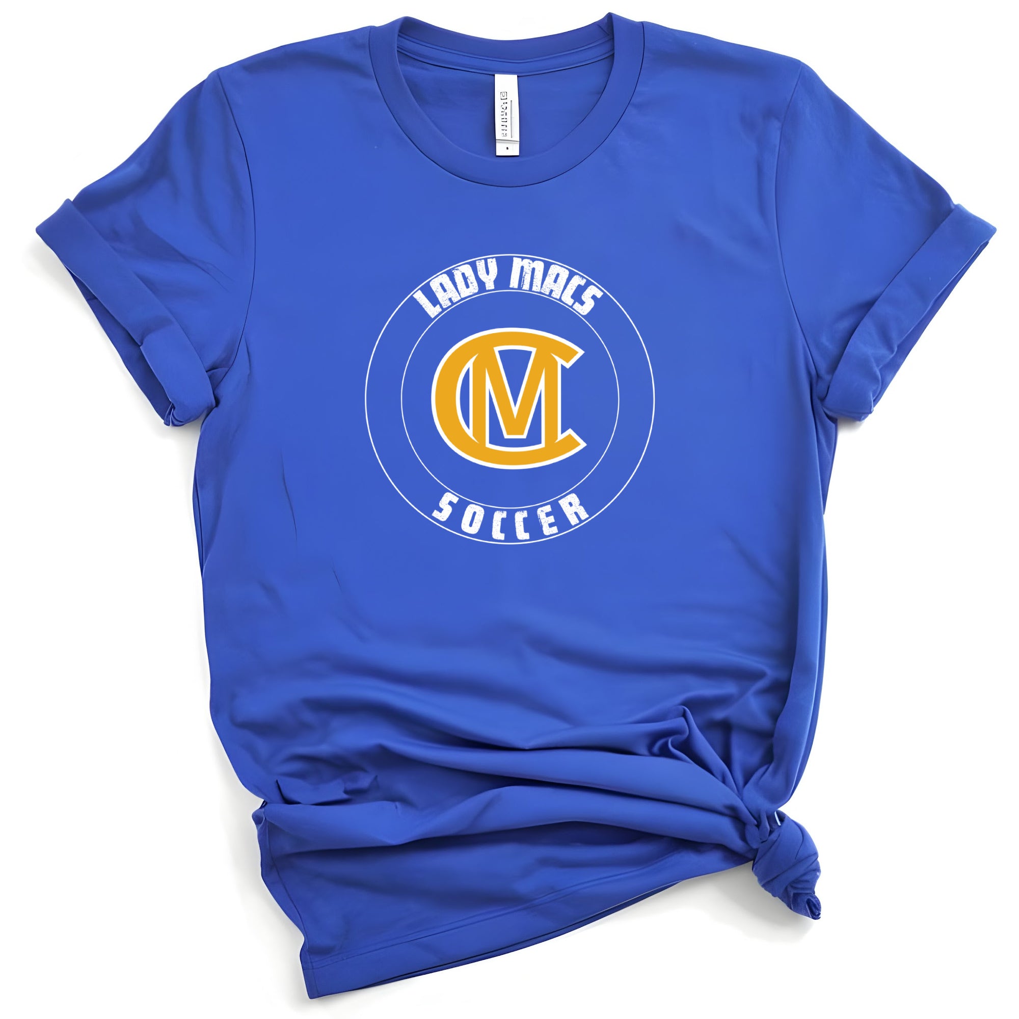 Lady Macs Soccer Circle (white/gold)