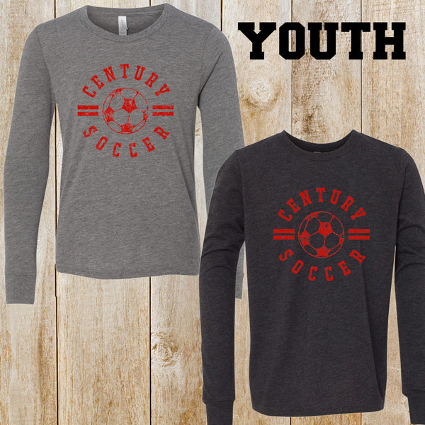 Century youth Bella + Canvas tri-blend long-sleeved tee