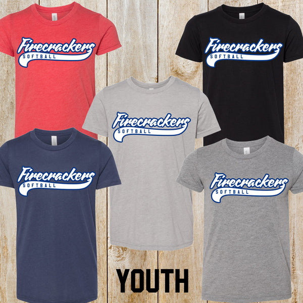 Firecrackers Youth tri-blend tee