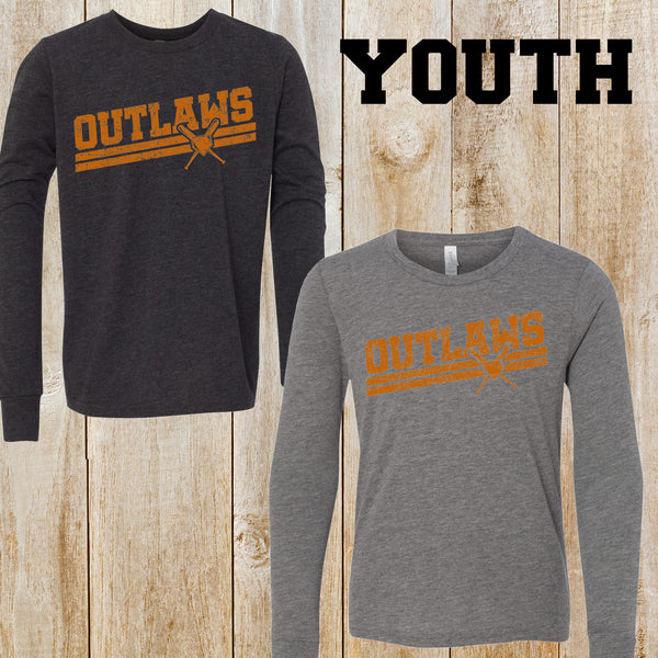Outlaws youth Bella + Canvas tri-blend long-sleeved tee