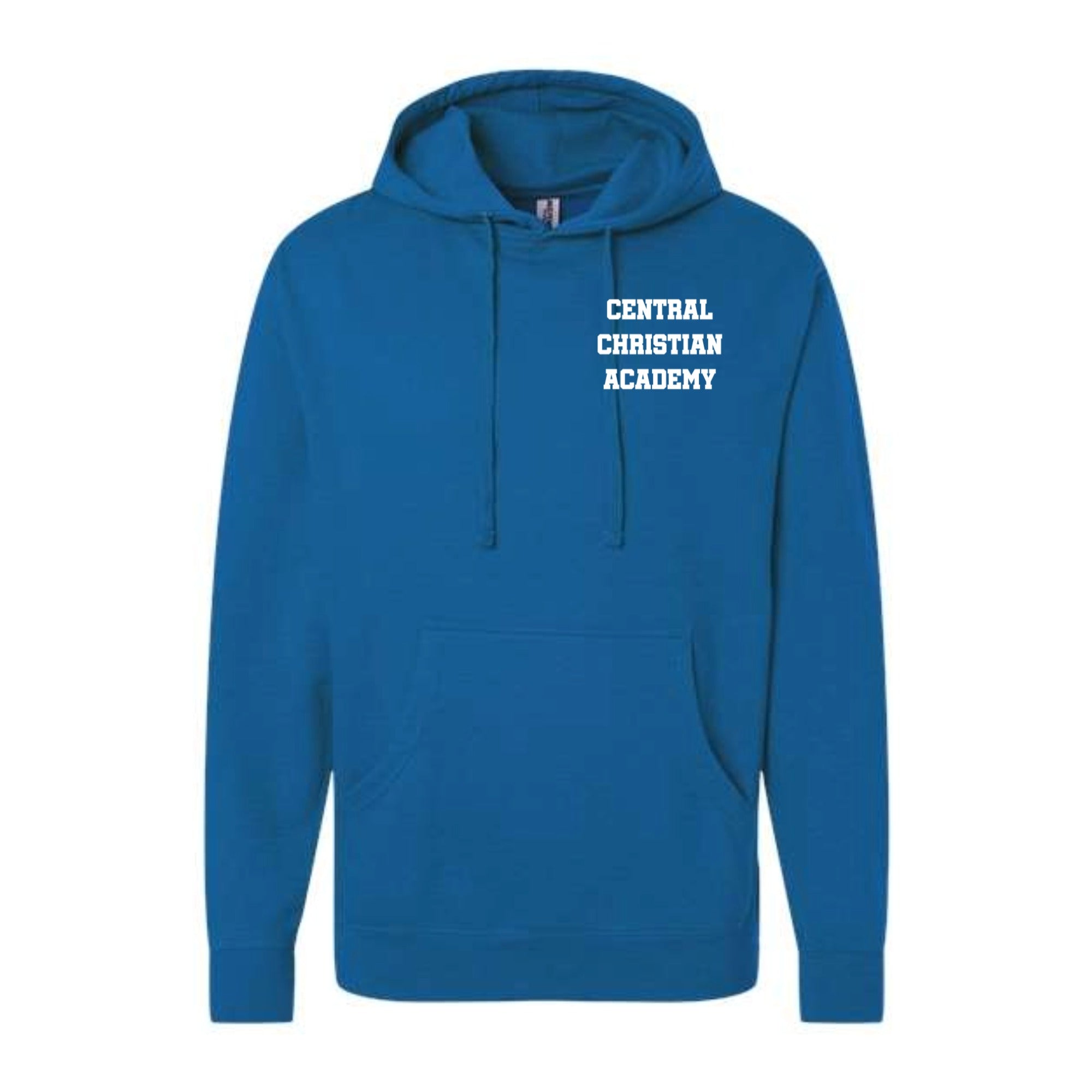 Central Christian Academy Logo Midweight Hooded Sweatshirt Pocket Size