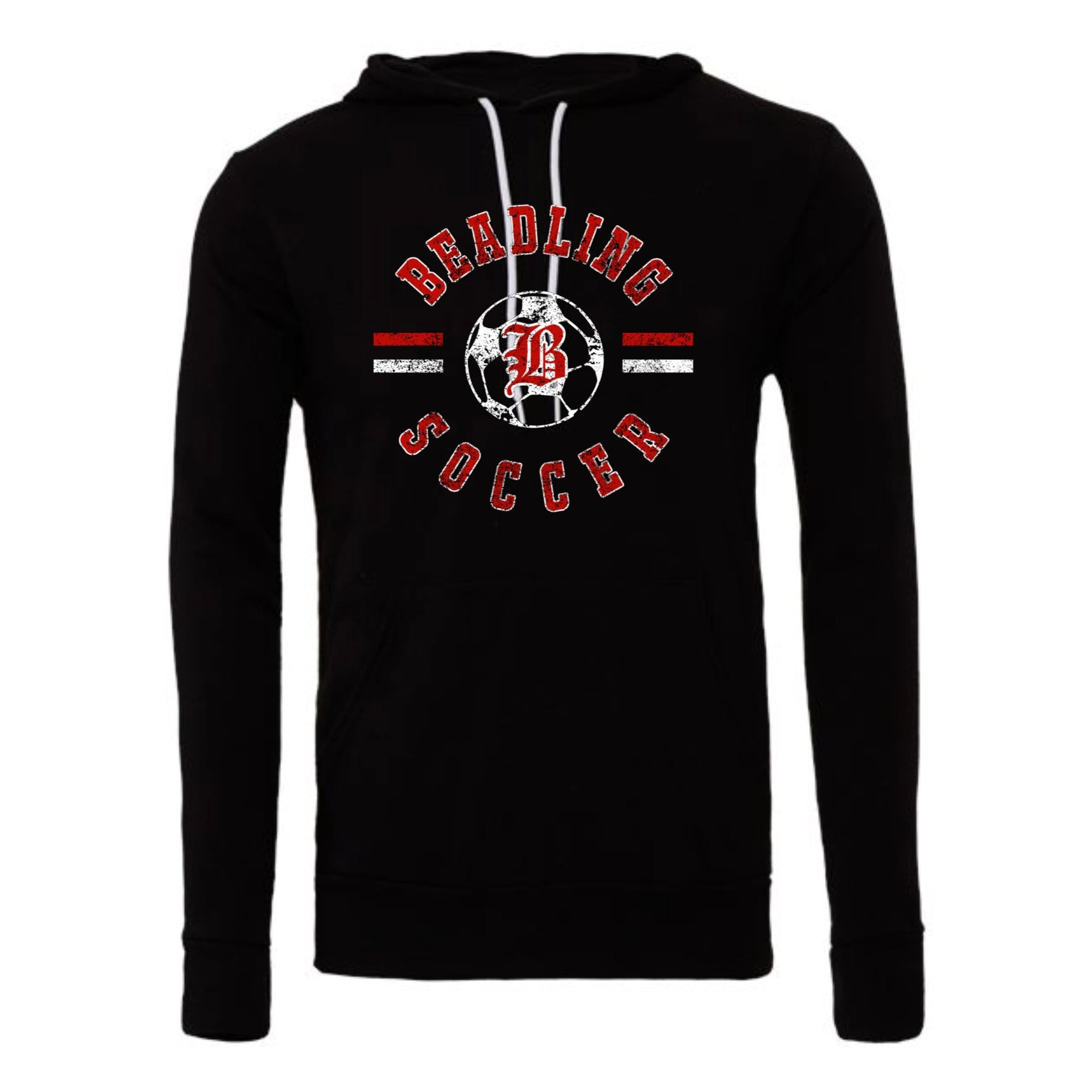 Beadling Soccer Distressed Circle Unisex Fleece Hoodie