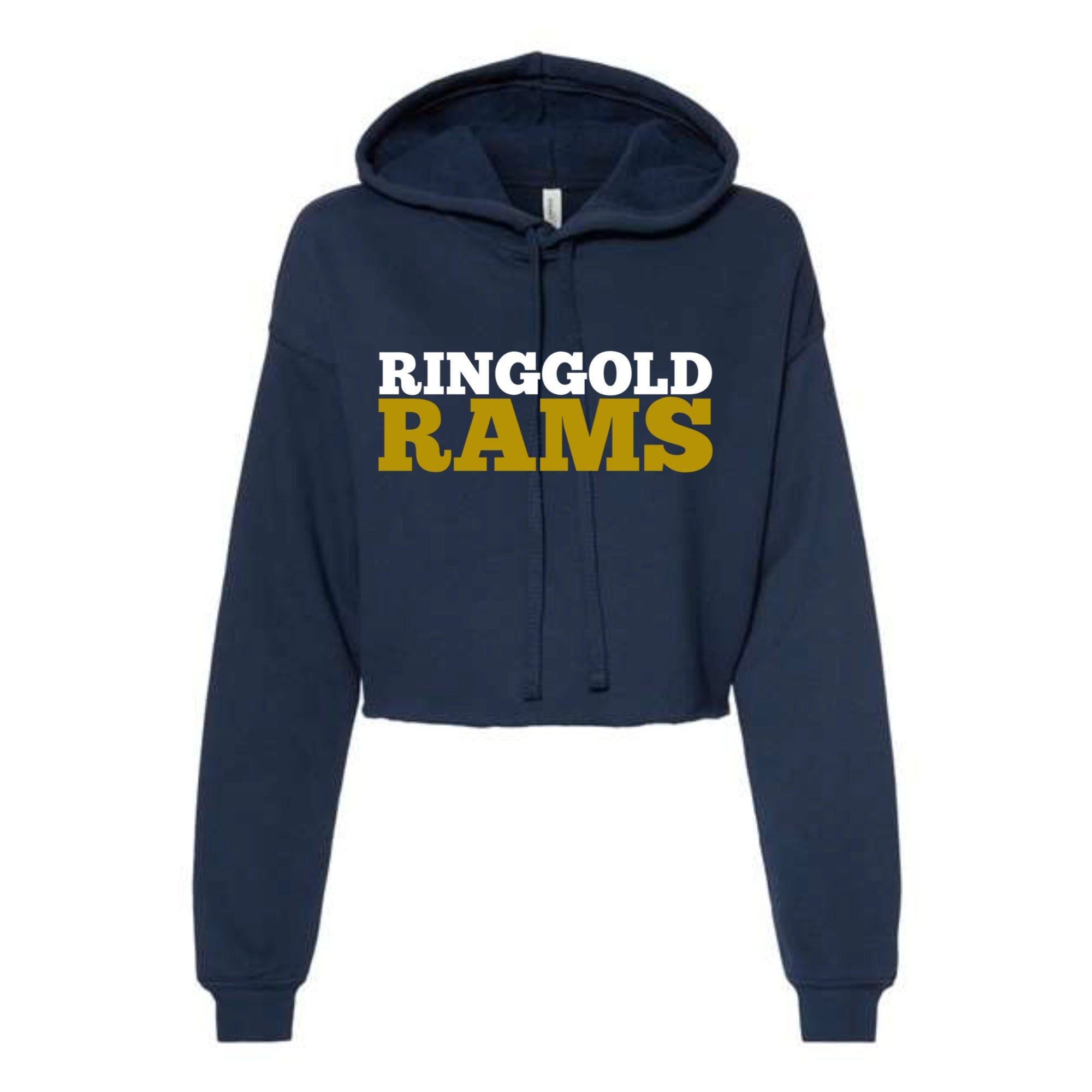 Ringgold Rams Block Women's Cropped Fleece Hoodie