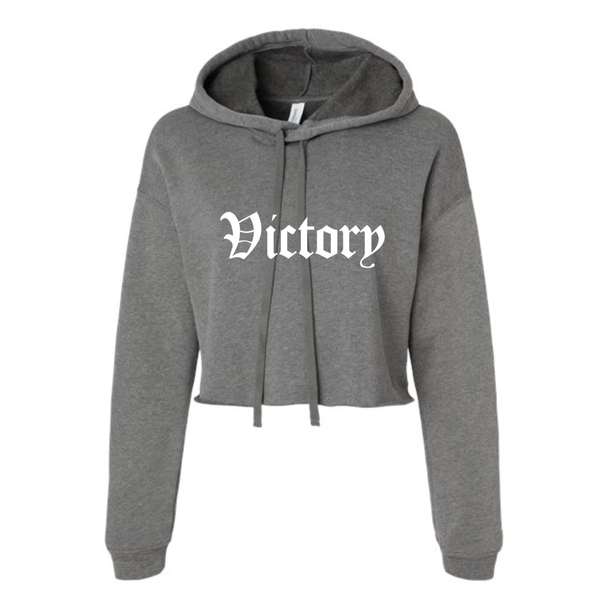 Victory Soccer Vintage White Women's Cropped Fleece Hoodie
