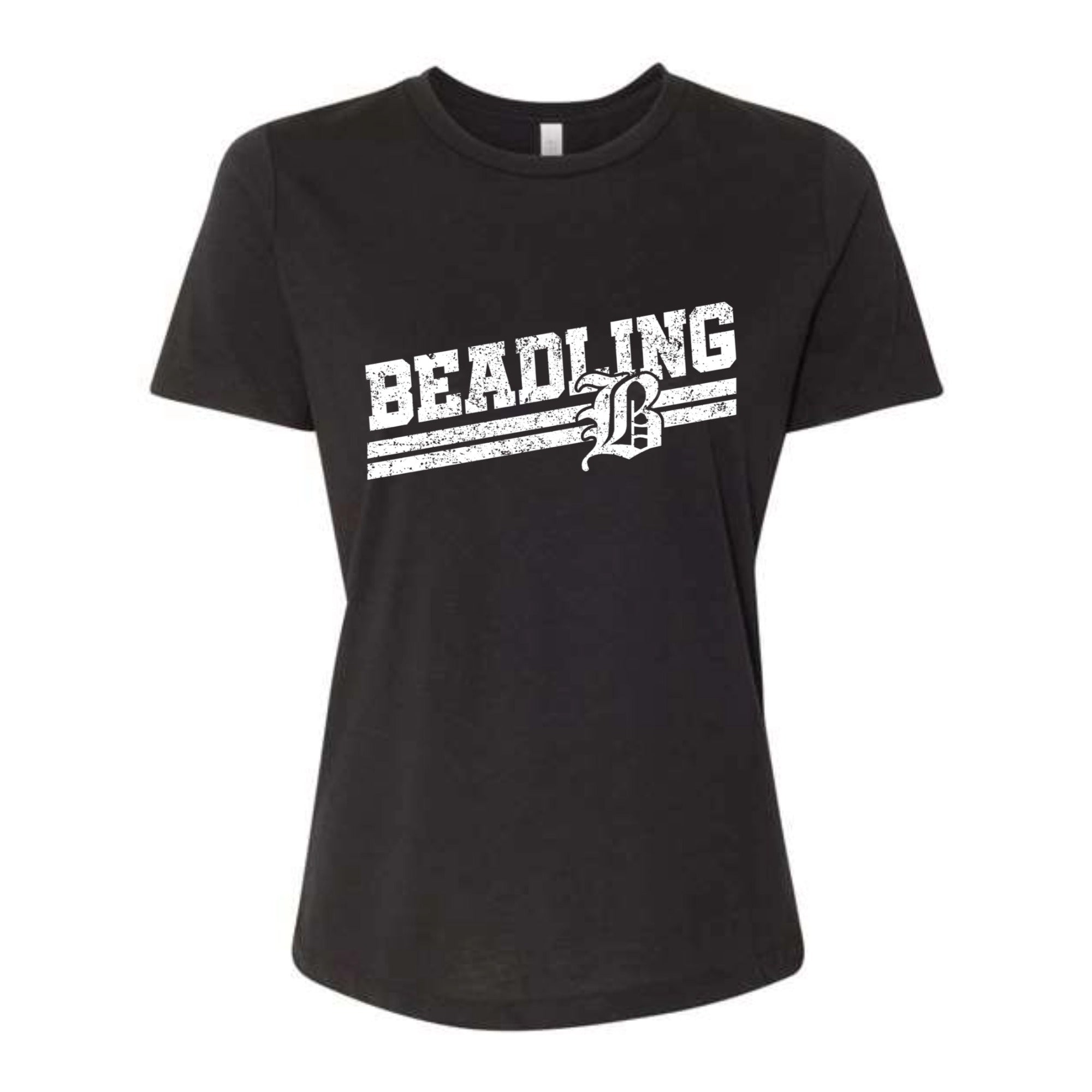 Beadling Soccer White Slant Women's Tri-blend Relaxed Fit Tee