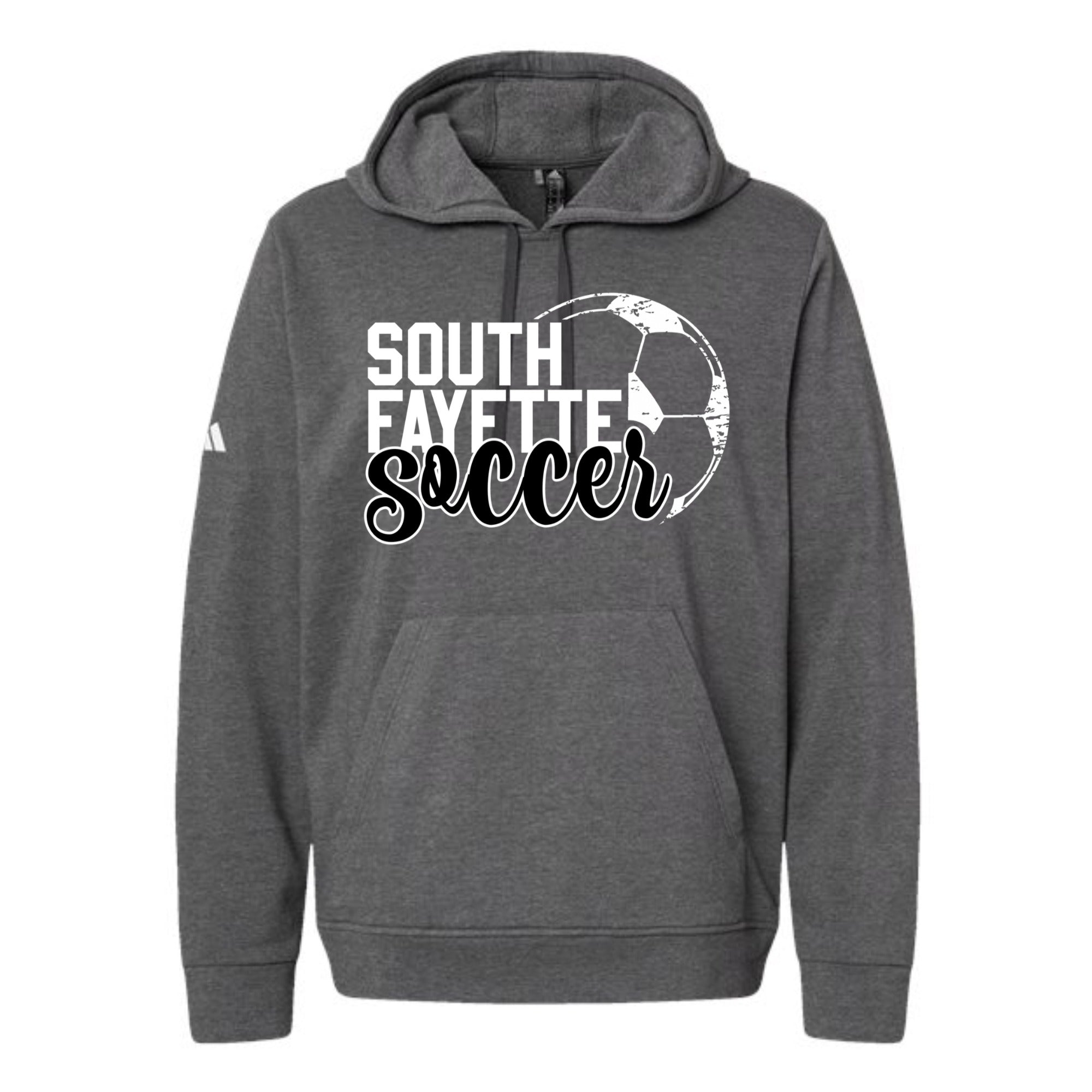 South Fayette Black and White Fleece Hooded Unisex Sweatshirt