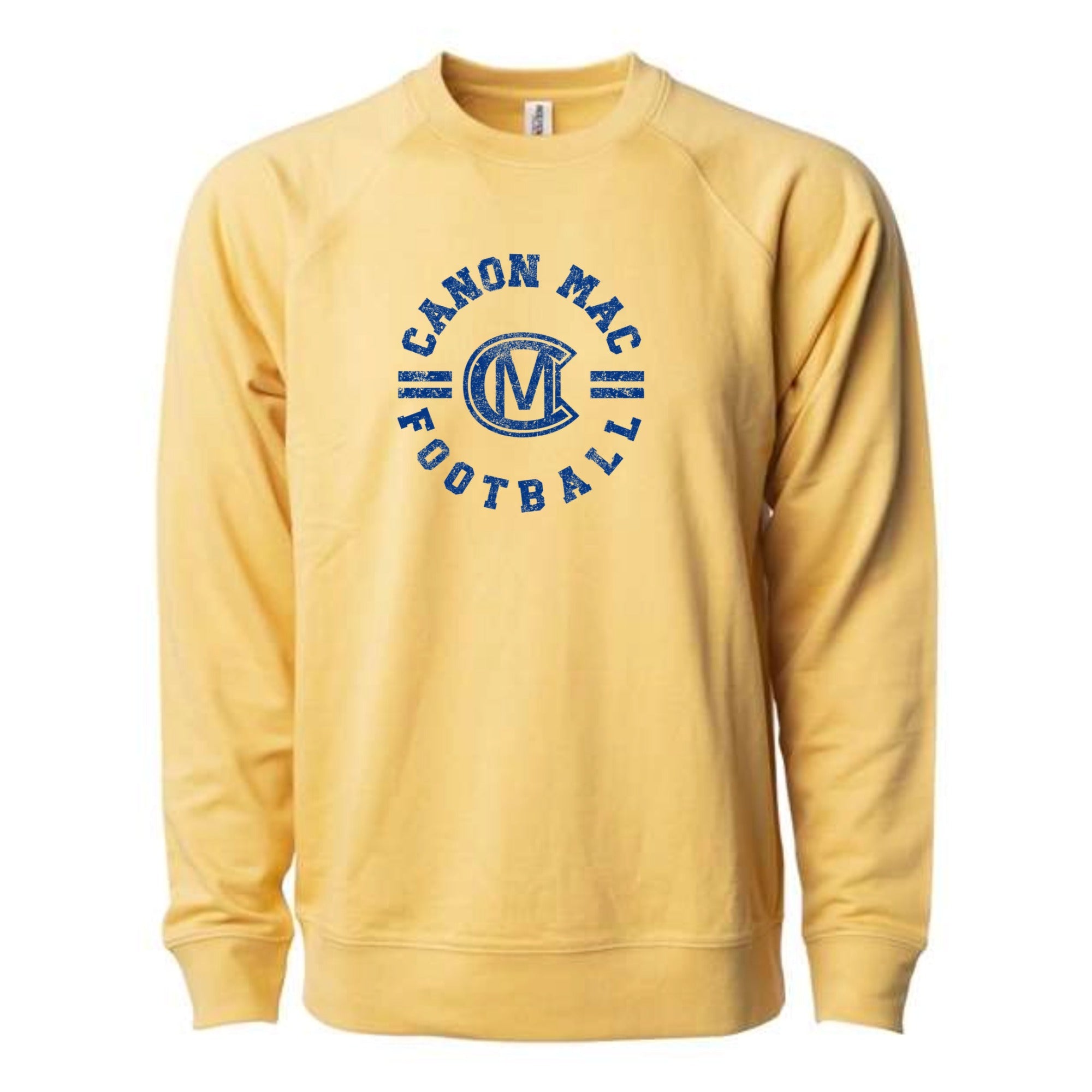 Canon Mac Football Circle Lightweight Loopback Terry Crewneck Sweatshirt
