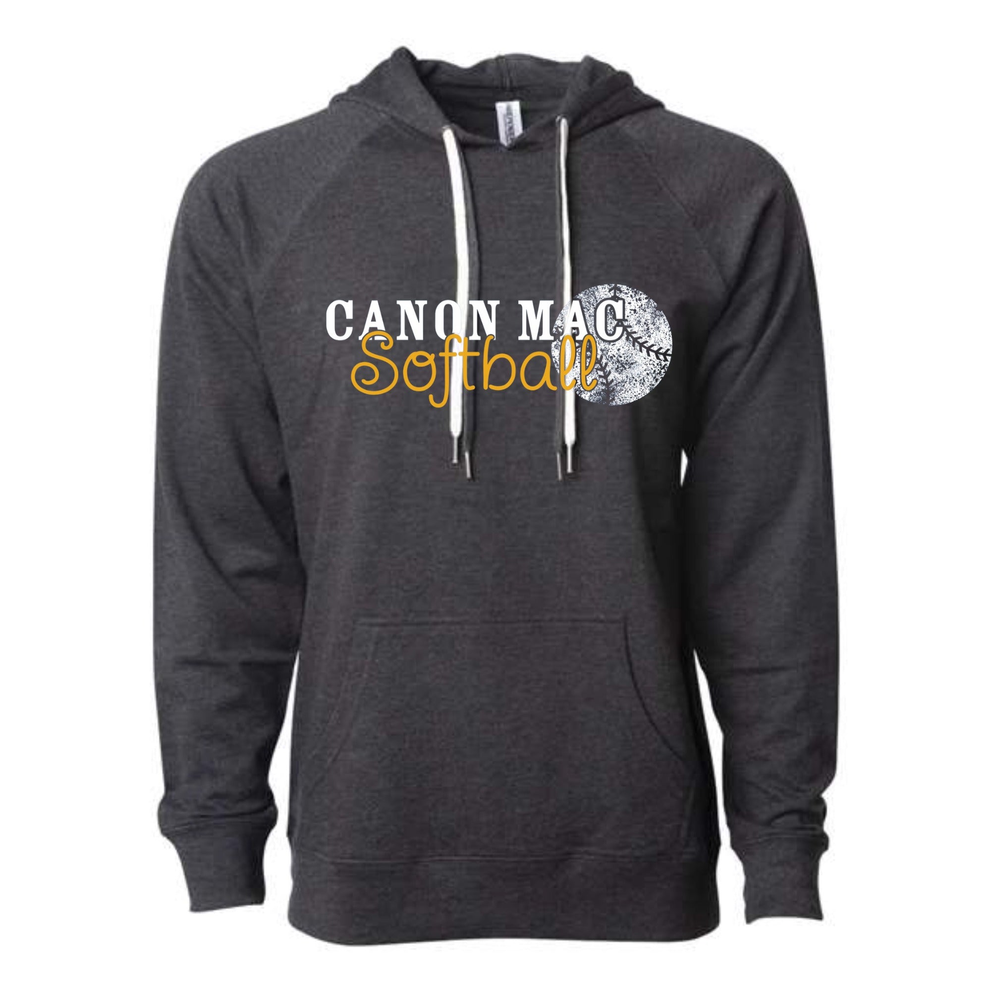 Canon Mac Softball Distressed Lightweight Loopback Terry Hooded Sweatshirt