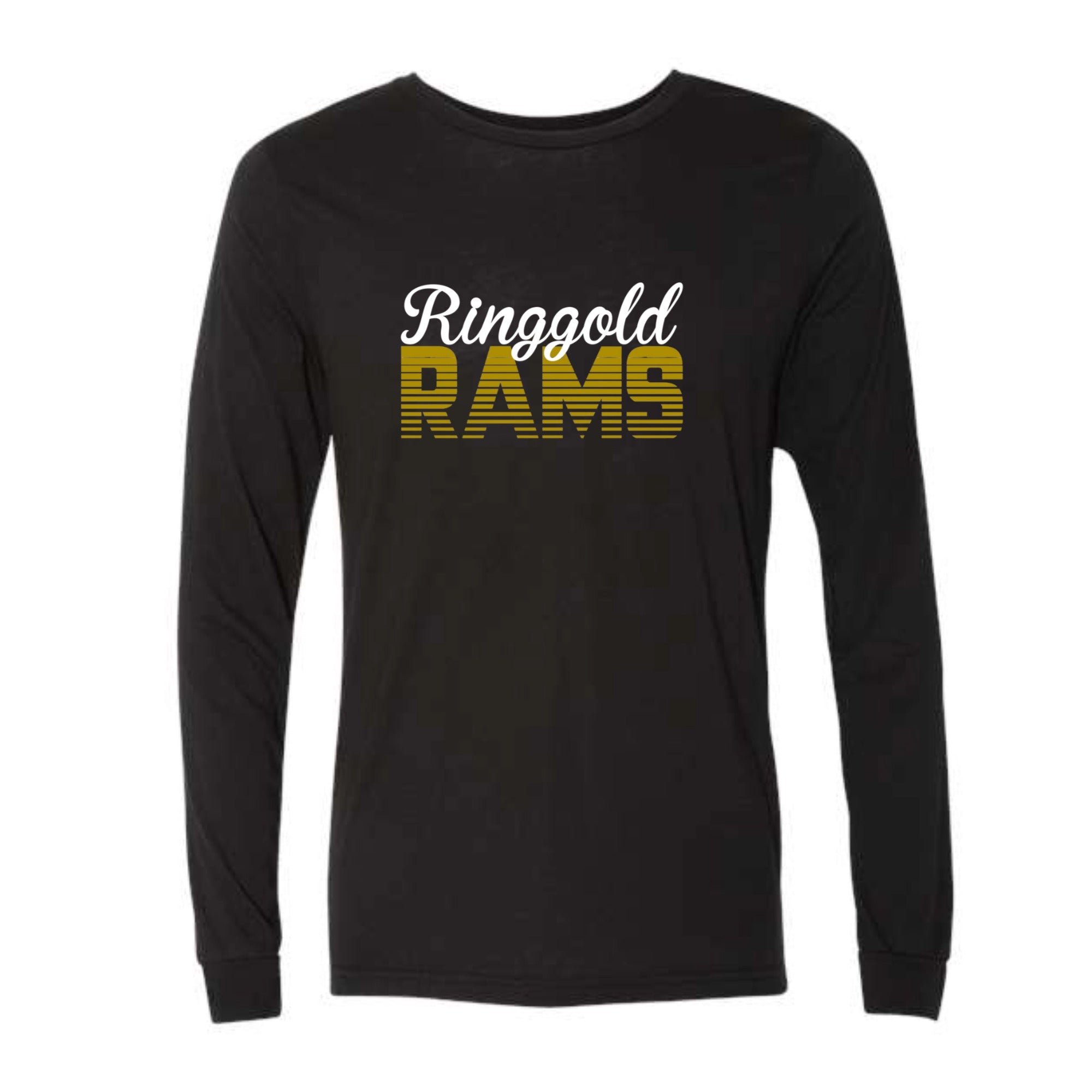 Ringgold Rams Retro Long Sleeved Tri-blend Unisex Tee