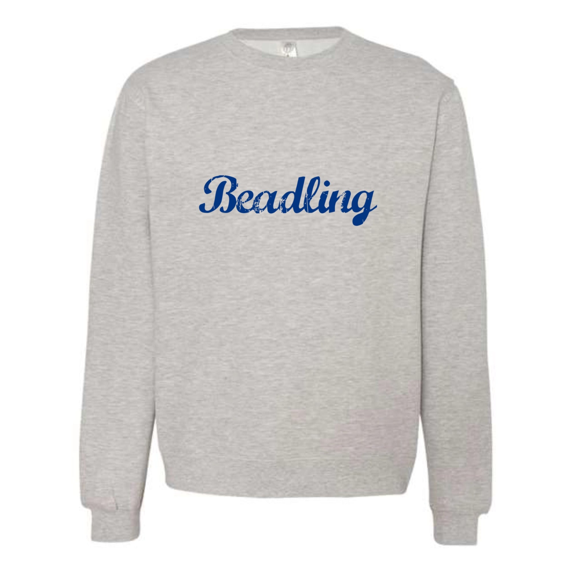 Beadling Soccer Navy Cursive Midweight Crewneck Sweatshirt
