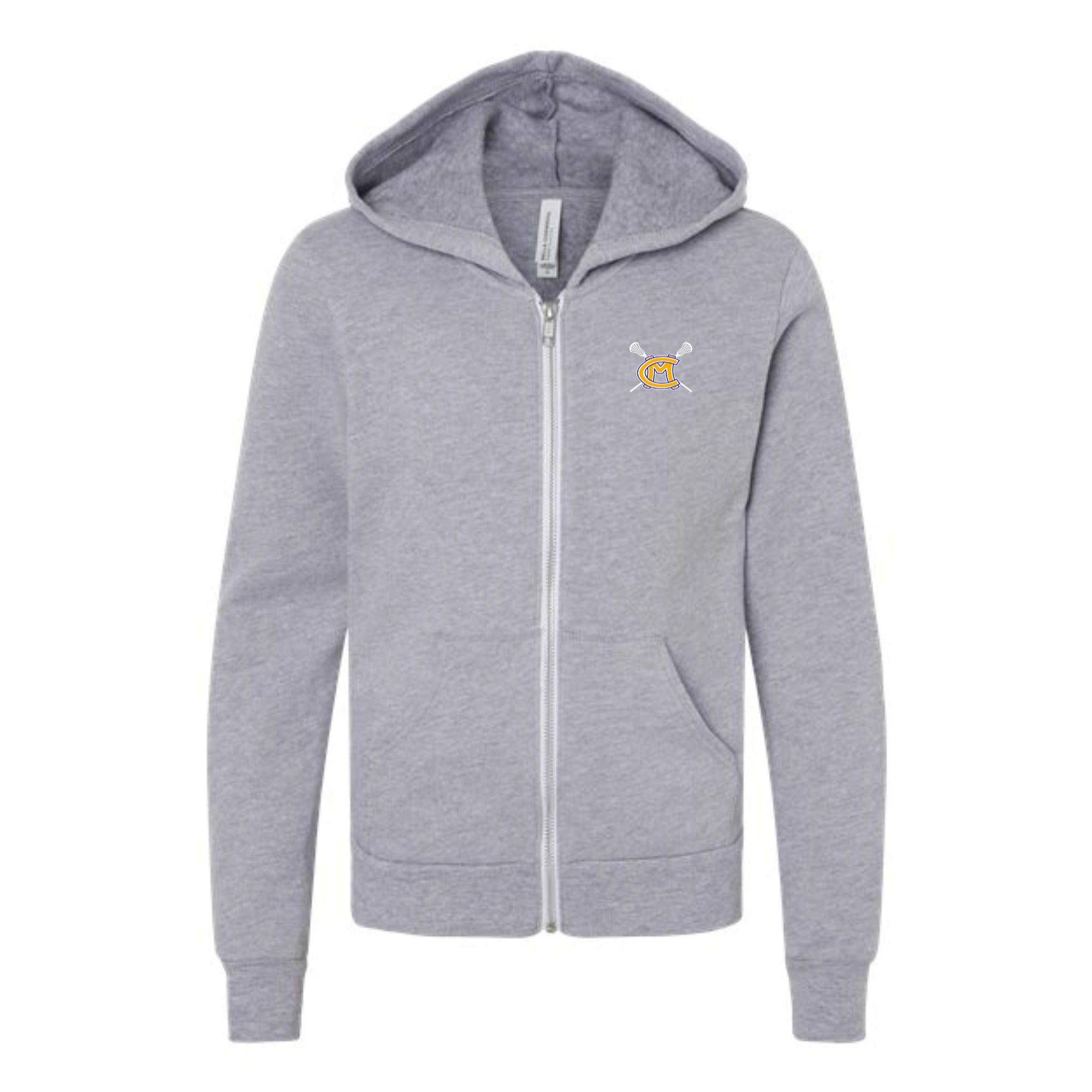 Canon Mac Lacrosse Small White Youth Full-zip Fleece Sweatshirt