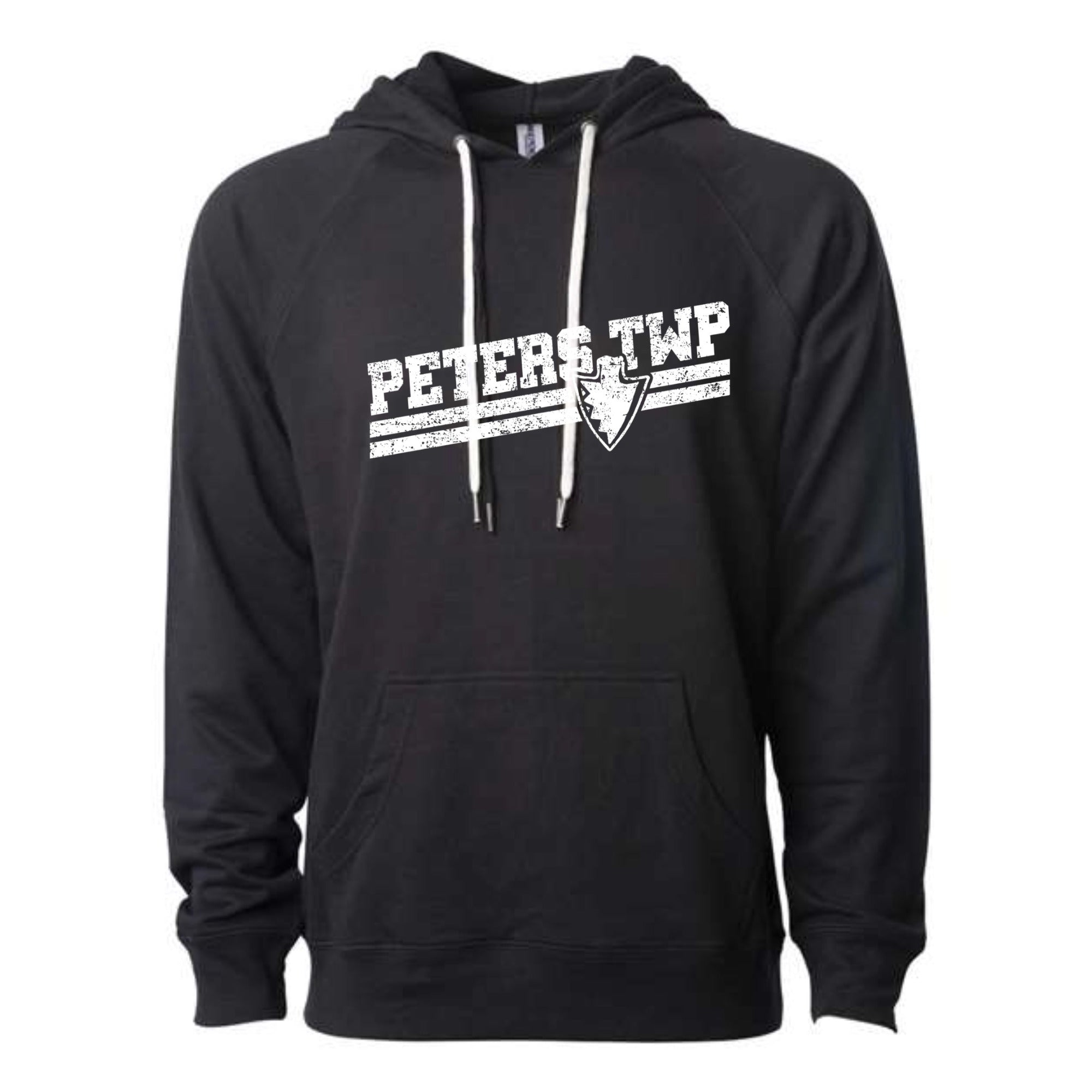 Peters Slant White Lightweight Loopback Terry Hooded Sweatshirt