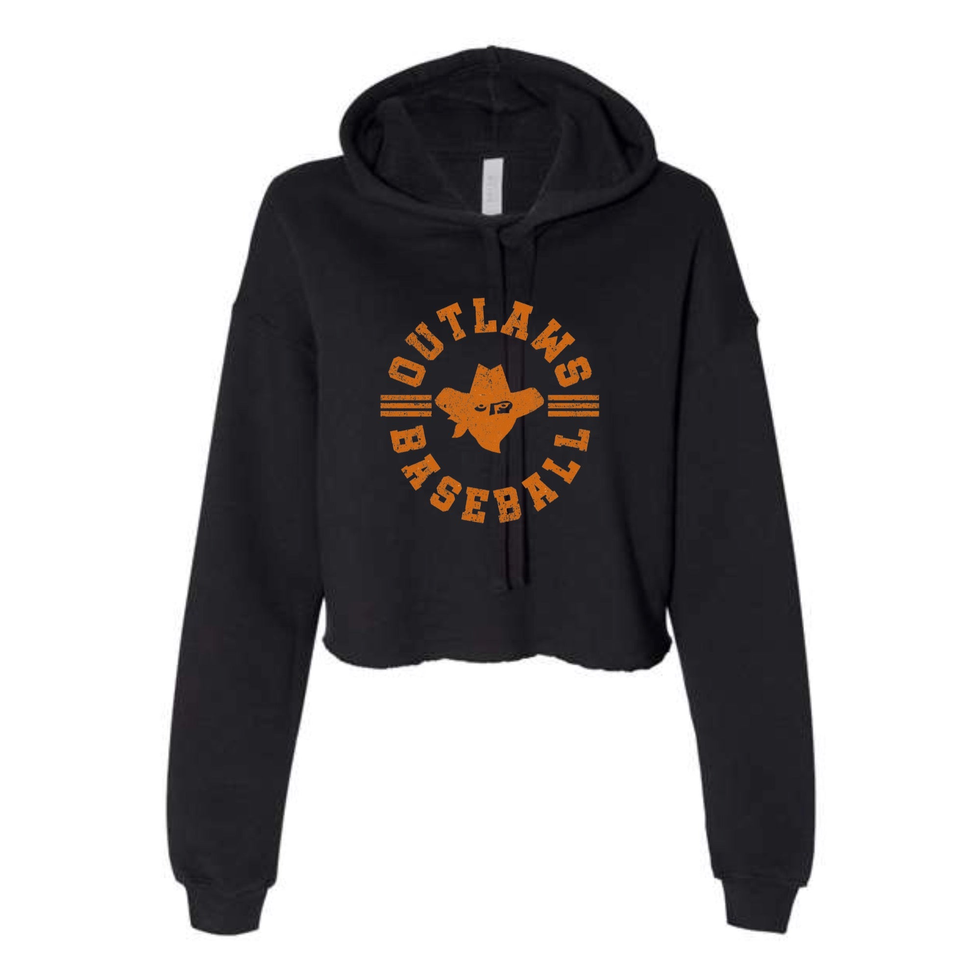 Outlaws Baseball Circle Rust Bella + Canvas Women's Cropped Fleece Hoodie
