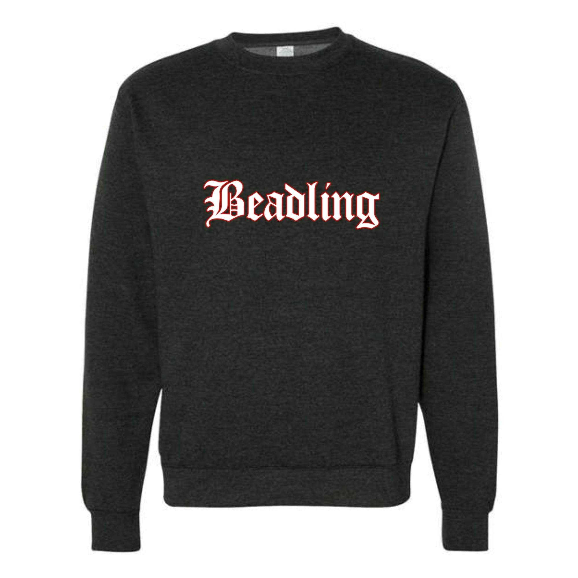 Beadling Soccer Vintage Red Outline Midweight Crewneck Sweatshirt