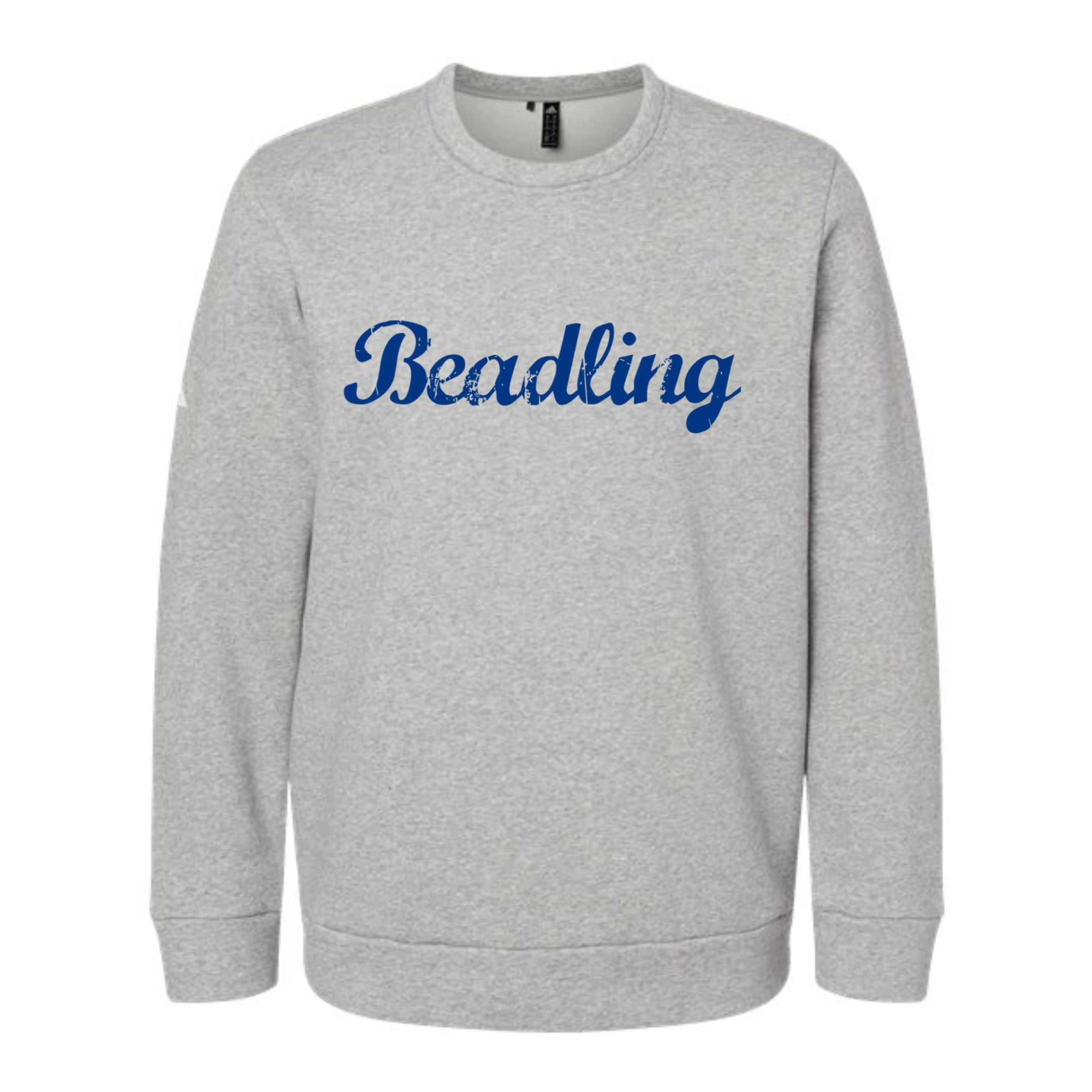Beadling Soccer Navy Cursive Fleece Crewneck Unisex Sweatshirt