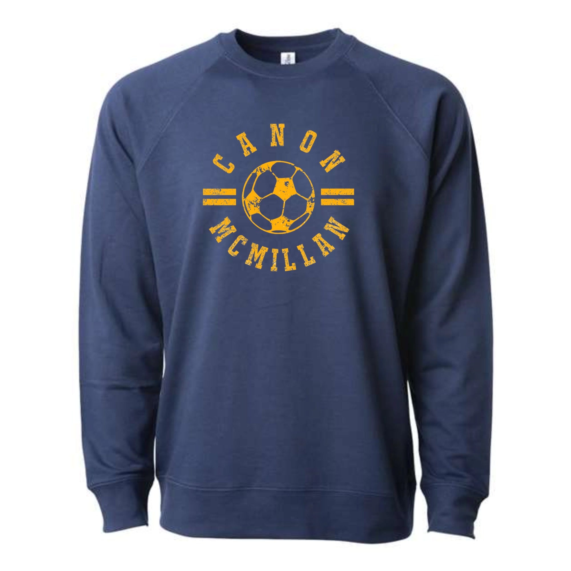 Canon Mac Soccer Circle Gold Lightweight Loopback Terry Crewneck Sweatshirt