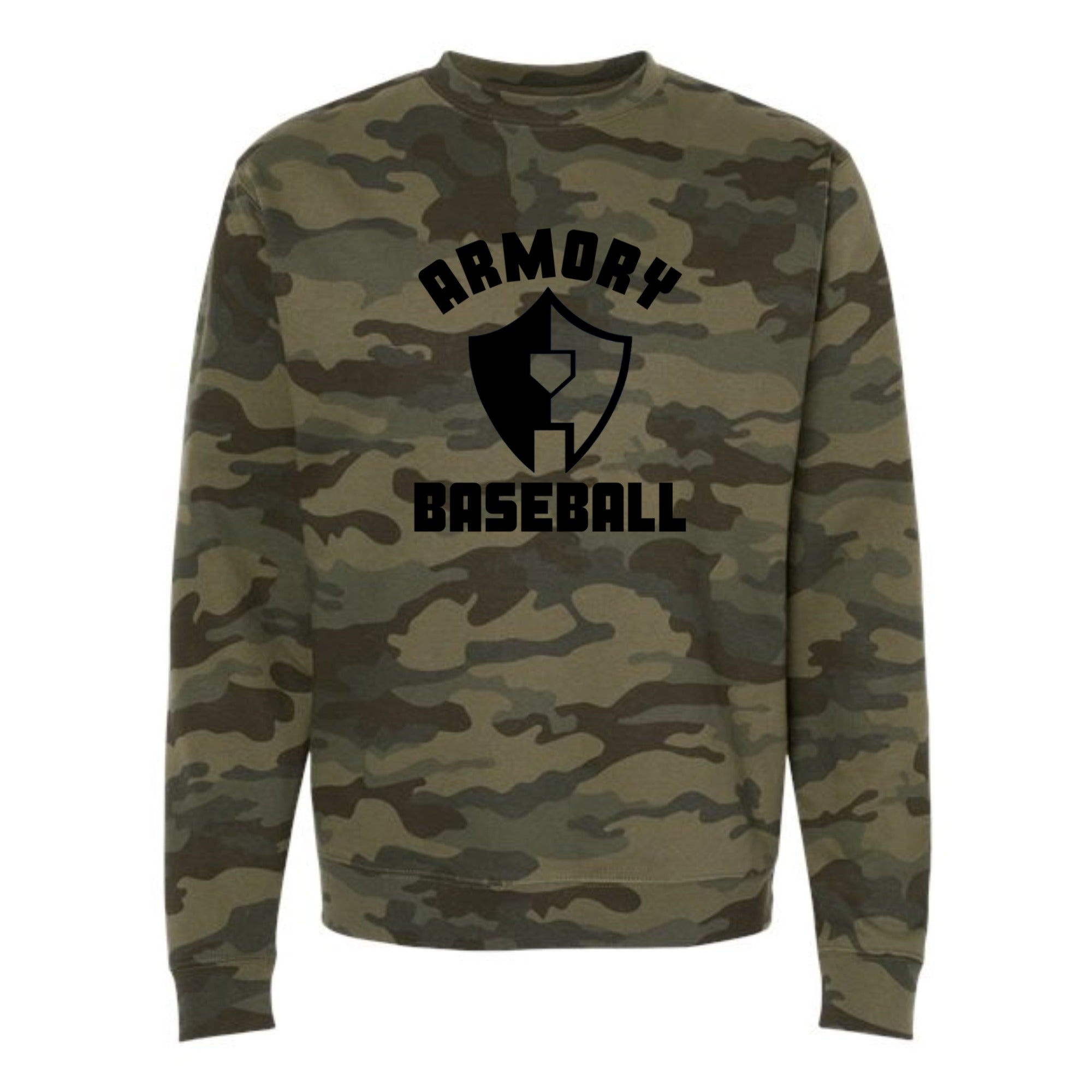 Armory Baseball Logo Camo Crewneck Sweatshirt
