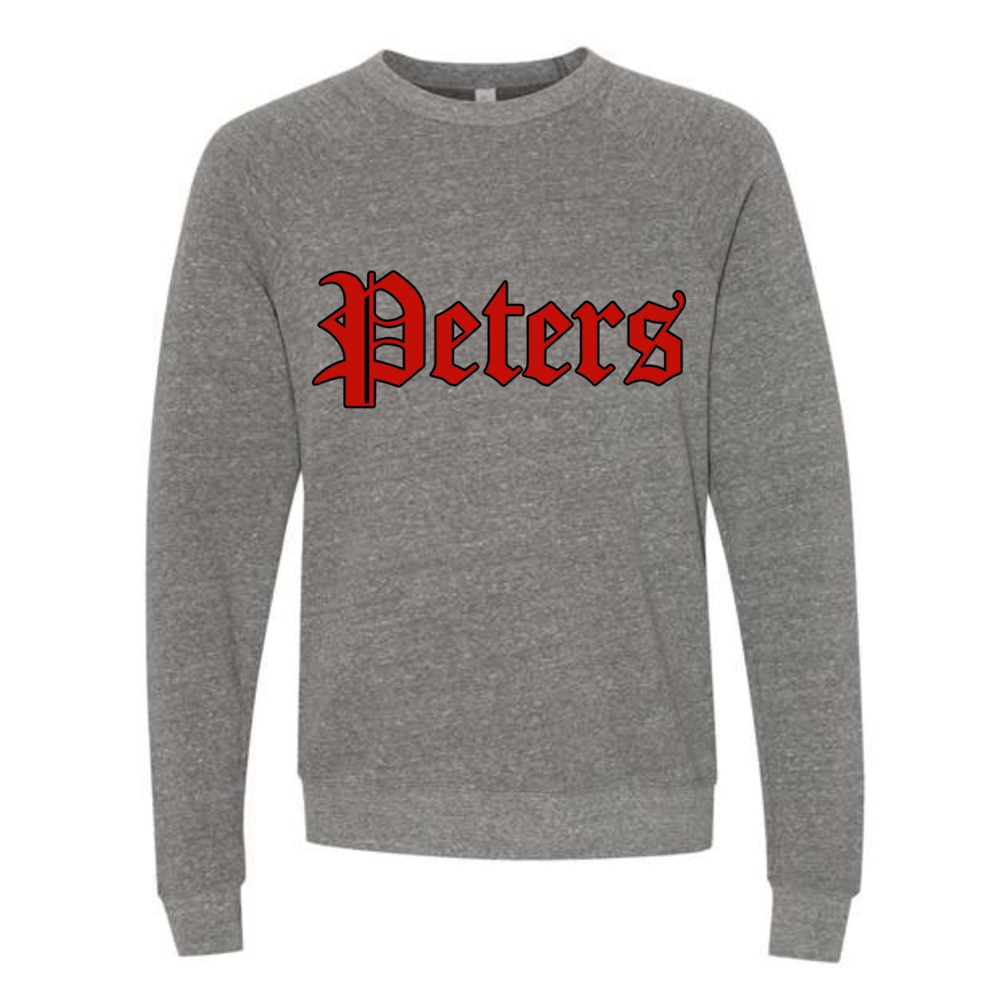 Peters Vintage Red and Black Outline Unisex Fleece Crewneck Sweatshirt