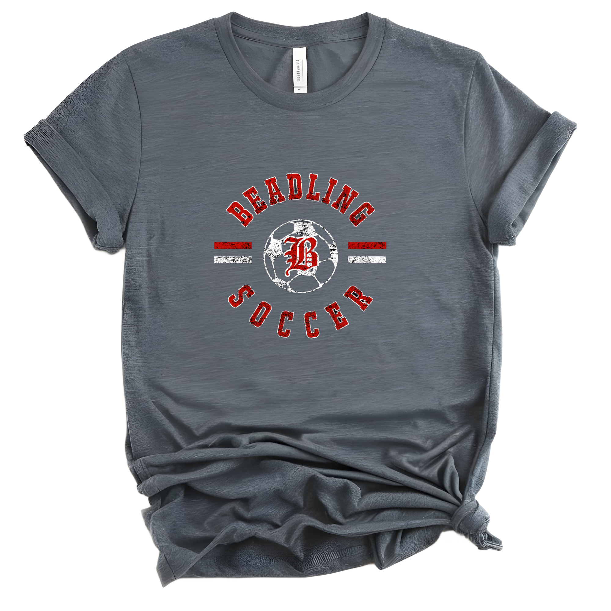 Beadling Circle Red White Distressed