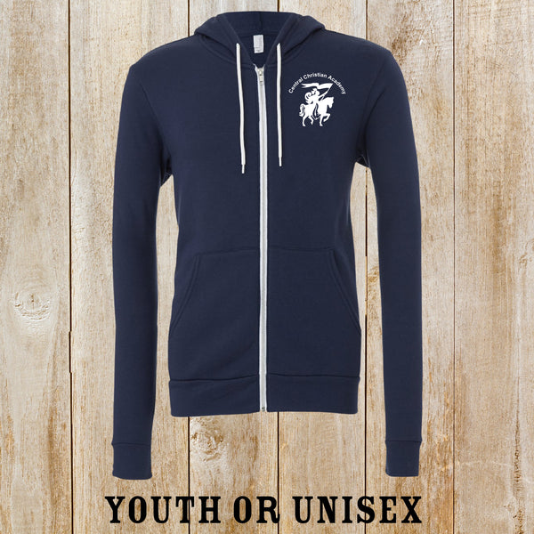 CCA logo full zip-up hoodie