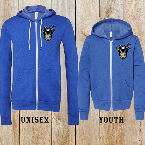 CM Basketball Unisex or Youth Full-Zip Fleece Hoodie