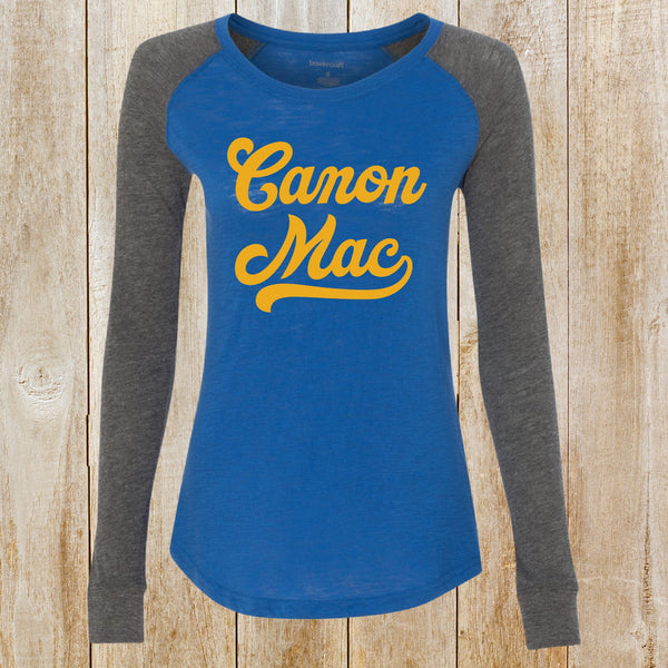 CM Basketball Women's Preppy Patch Slub Long Sleeve T-Shirt