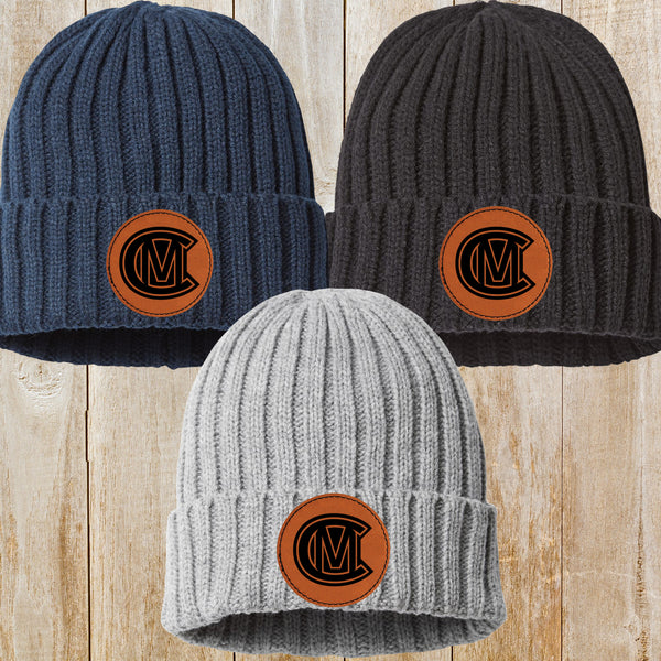 Canon Mac leather patch beanie