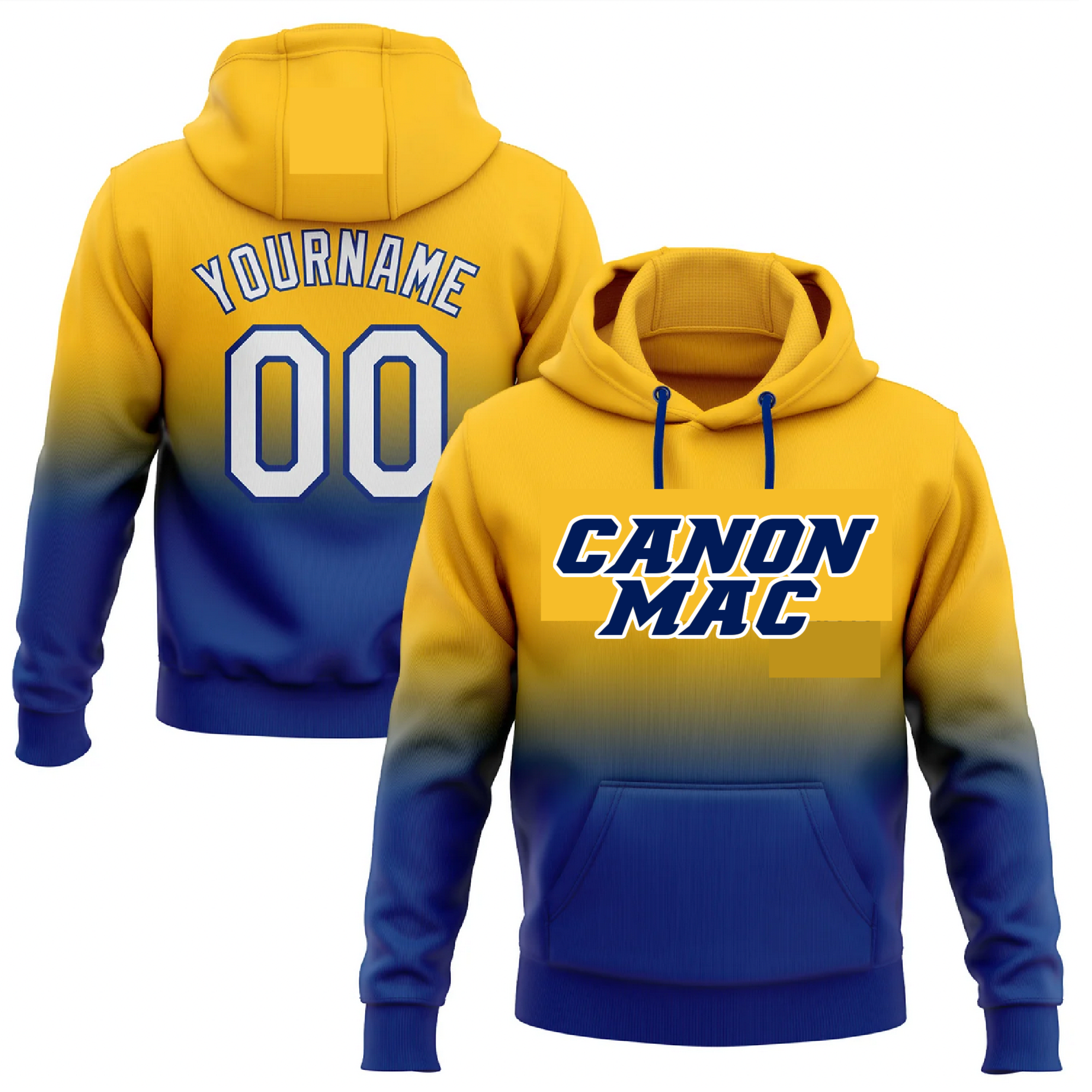 CM Wylandville Gold/Royal fade sublimation hoodie