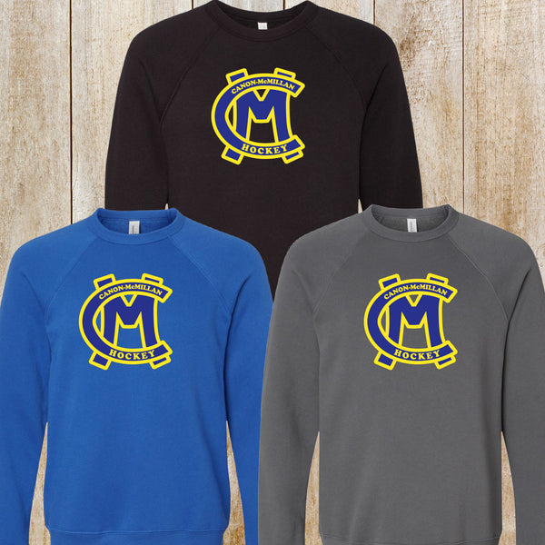 CM Hockey Bella + Canvas fleece crew neck