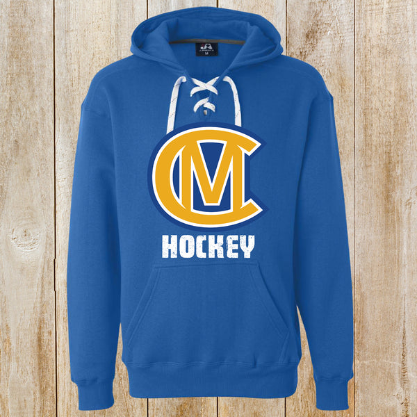 CM Hockey Logo Design Lace up Hoodie
