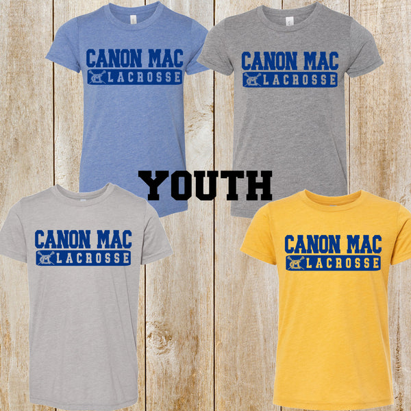 Canon Mac Lacrosse Bella + Canvas Youth tri-blend tee