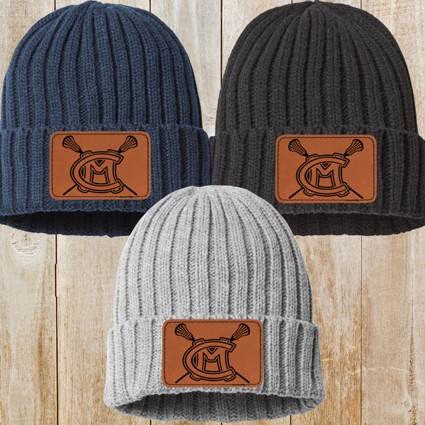 CMBLA leather patch beanie