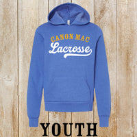 CM lacrosse Bella + Canvas youth fleece hoodie