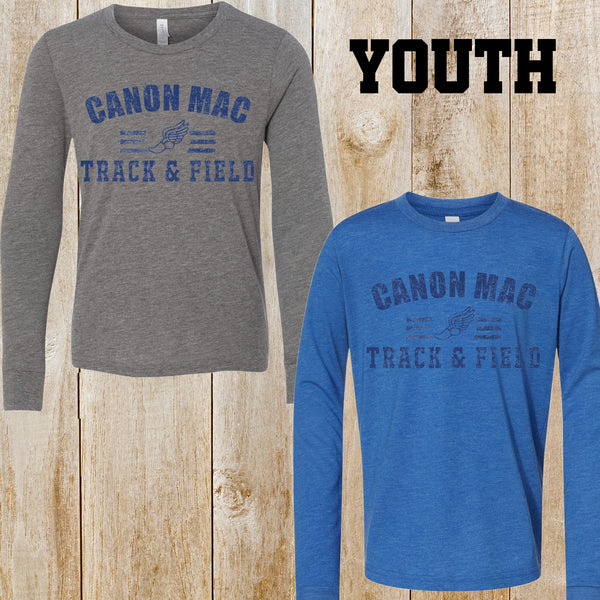 CM Track Youth Bella + Canvas tri-blend long-sleeved tee