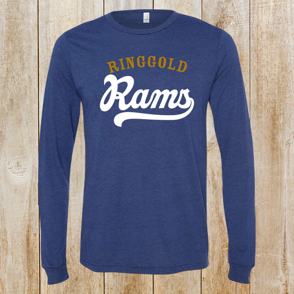 Ringgold Rams design long sleeved tri-blend tee