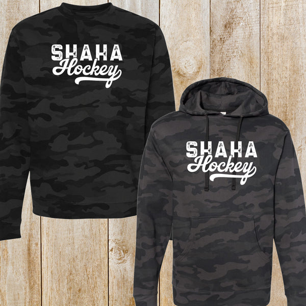 SHAHA black camo crewneck sweatshirt or hoodie