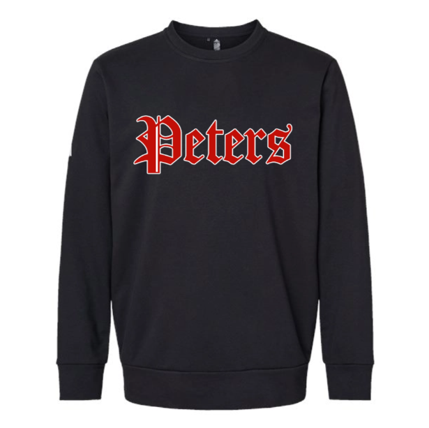 Peters Vintage Red and White Outline Fleece Crewneck Unisex Sweatshirt