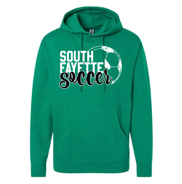 South Fayette Black and White Midweight Hooded Sweatshirt