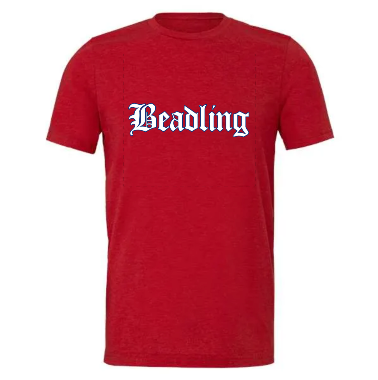 Beadling Soccer Vintage Blue Outline Tri-blend Unisex Tee
