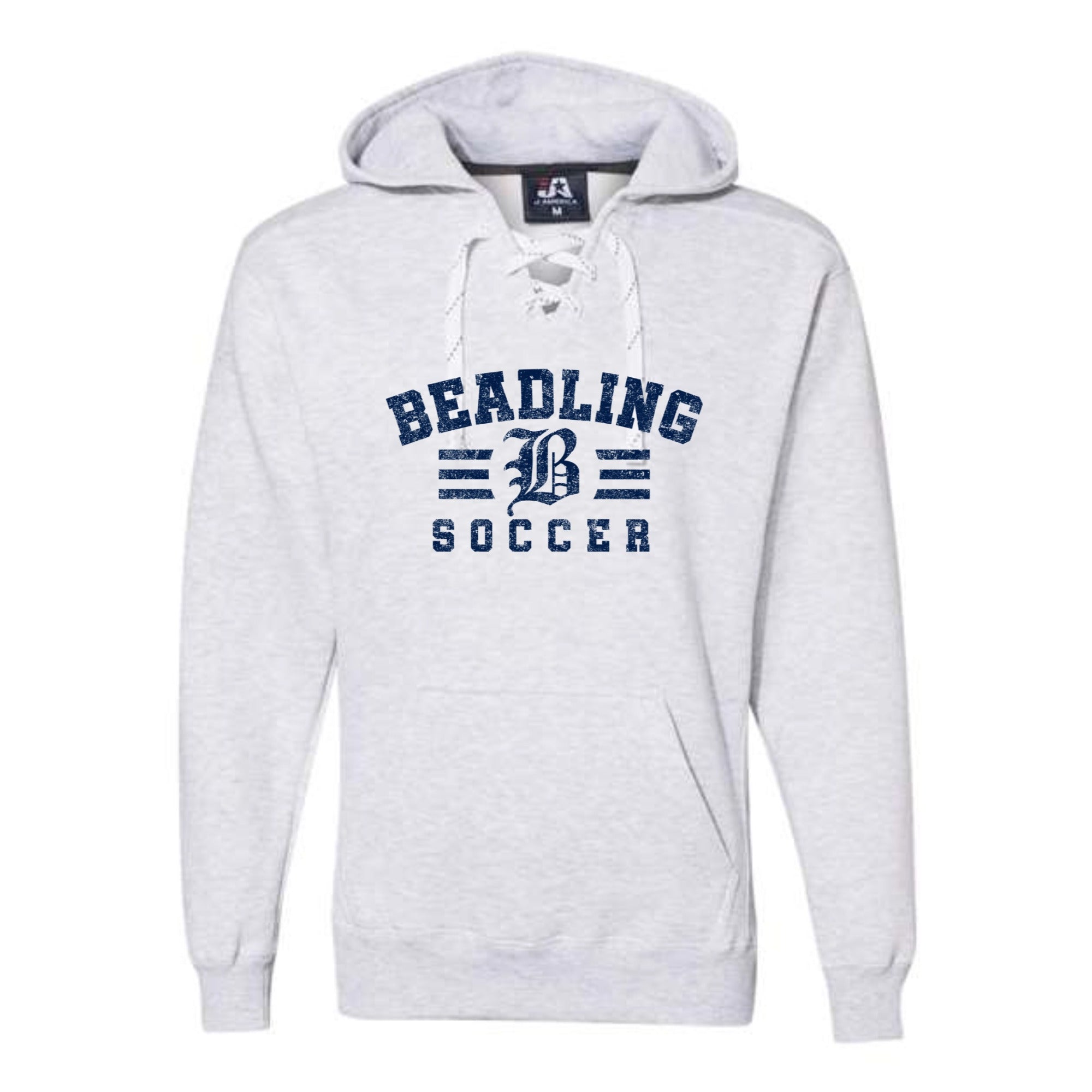 Beadling Soccer Navy Bold  Lace Up Hoodie