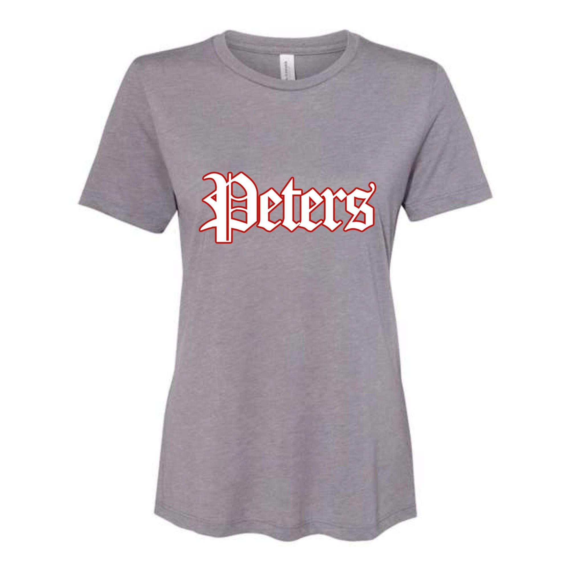 Peters Vintage White and Red Outline Women's Tri-blend Relaxed Fit Tee