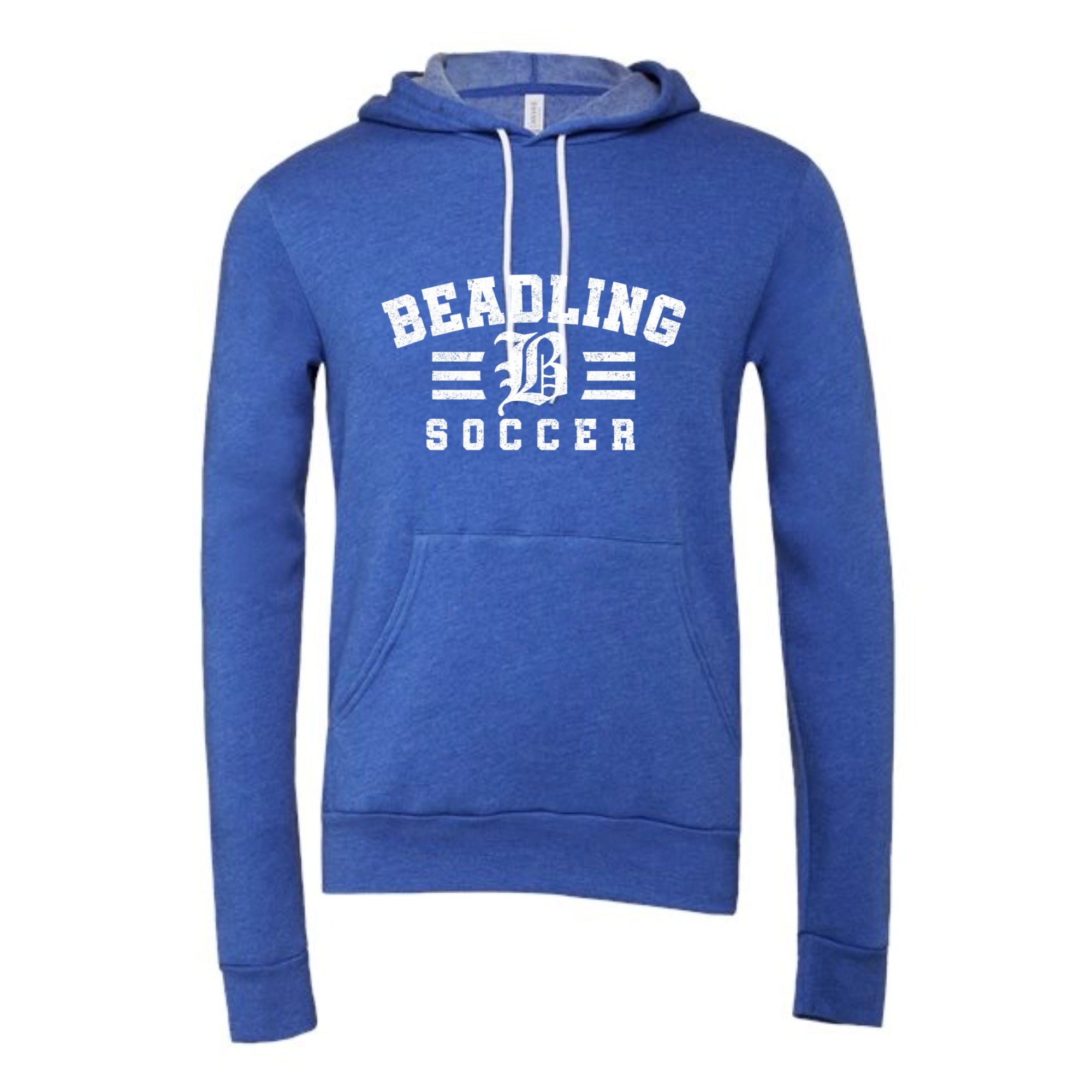 Beadling Soccer White Bold Unisex Fleece Hoodie