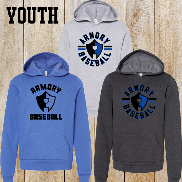 Armory Baseball youth Bella + Canvas fleece hoodie