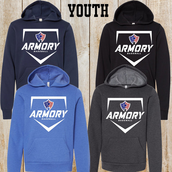 Armory Baseball youth Bella + Canvas fleece hoodie