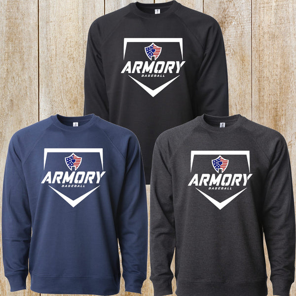 Armory Baseball lightweight loopback Terry crewneck sweatshirt