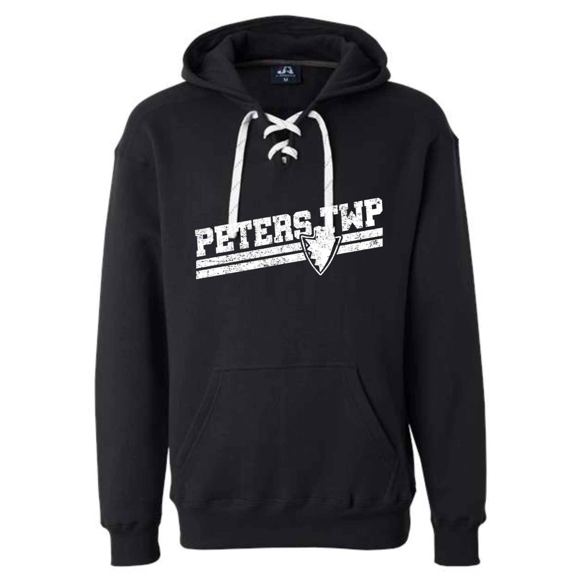 Peters Slant White Lace Up Hoodie