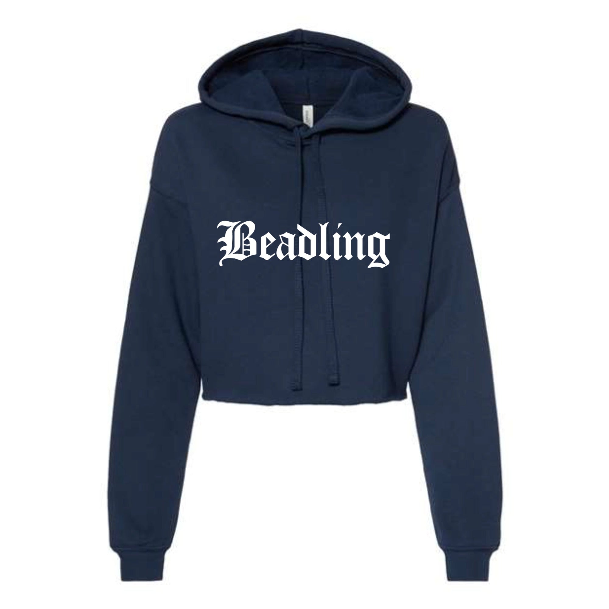 Beadling Soccer Vintage White Women's Cropped Fleece Hoodie