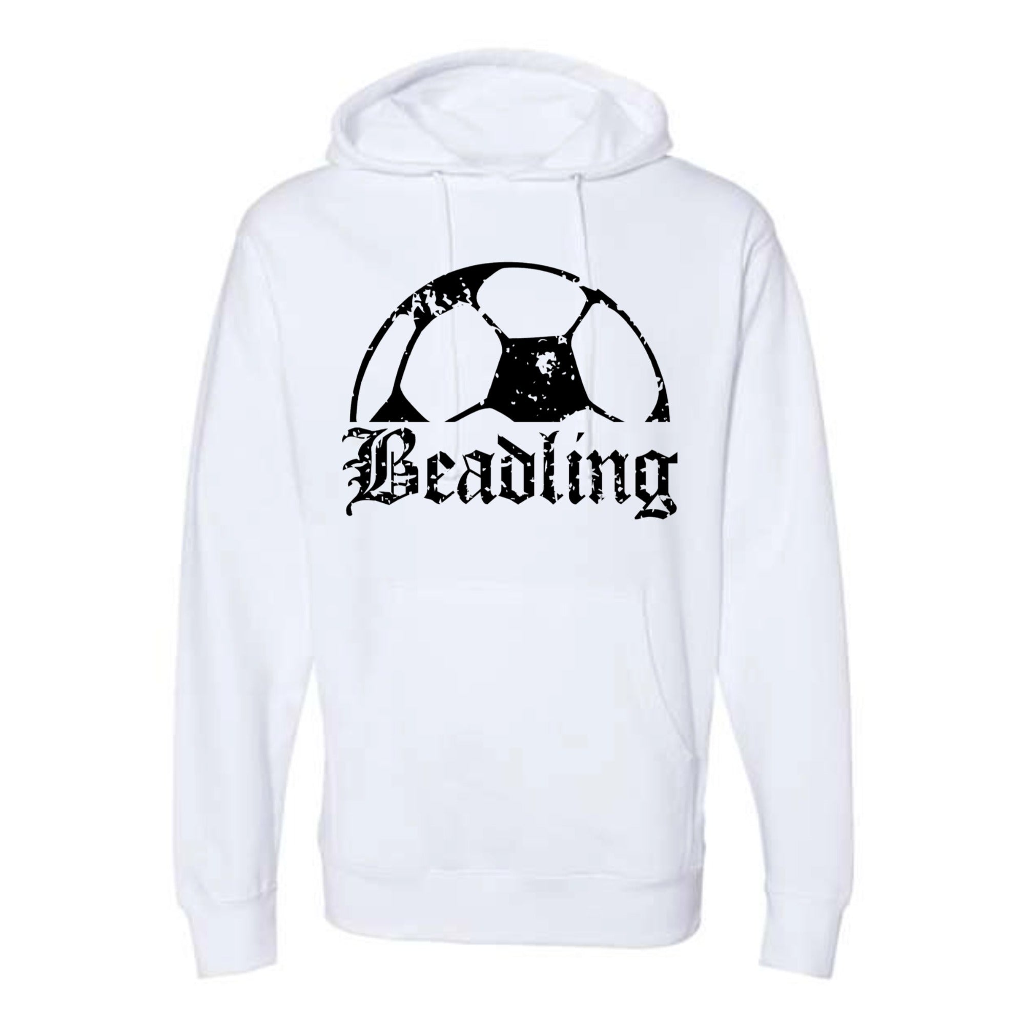 Beadling Soccer Distressed Ball Midweight Hooded Sweatshirt