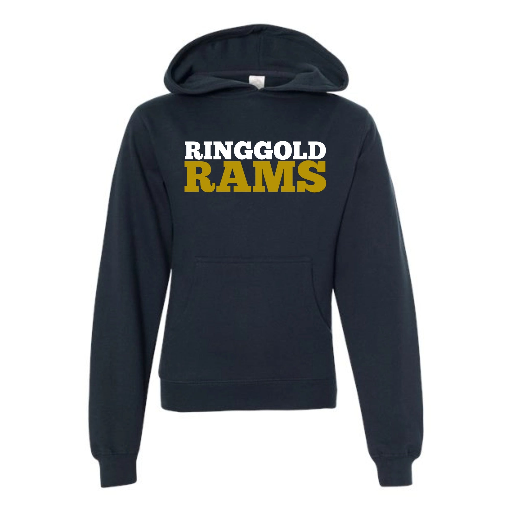 Ringgold Rams Block Youth Midweight Hooded Sweatshirt